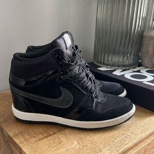Nike Force Wedge Sneakers Black with Sparkle